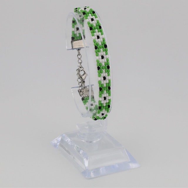 Bracelet en perles vert pomme